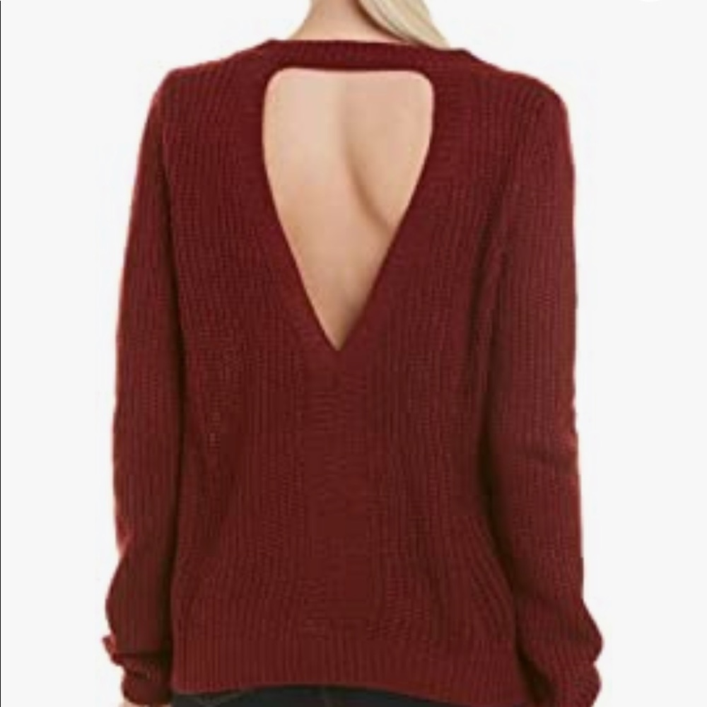 BB Dakota Knit Burgundy Cutout Sweater. NWOT